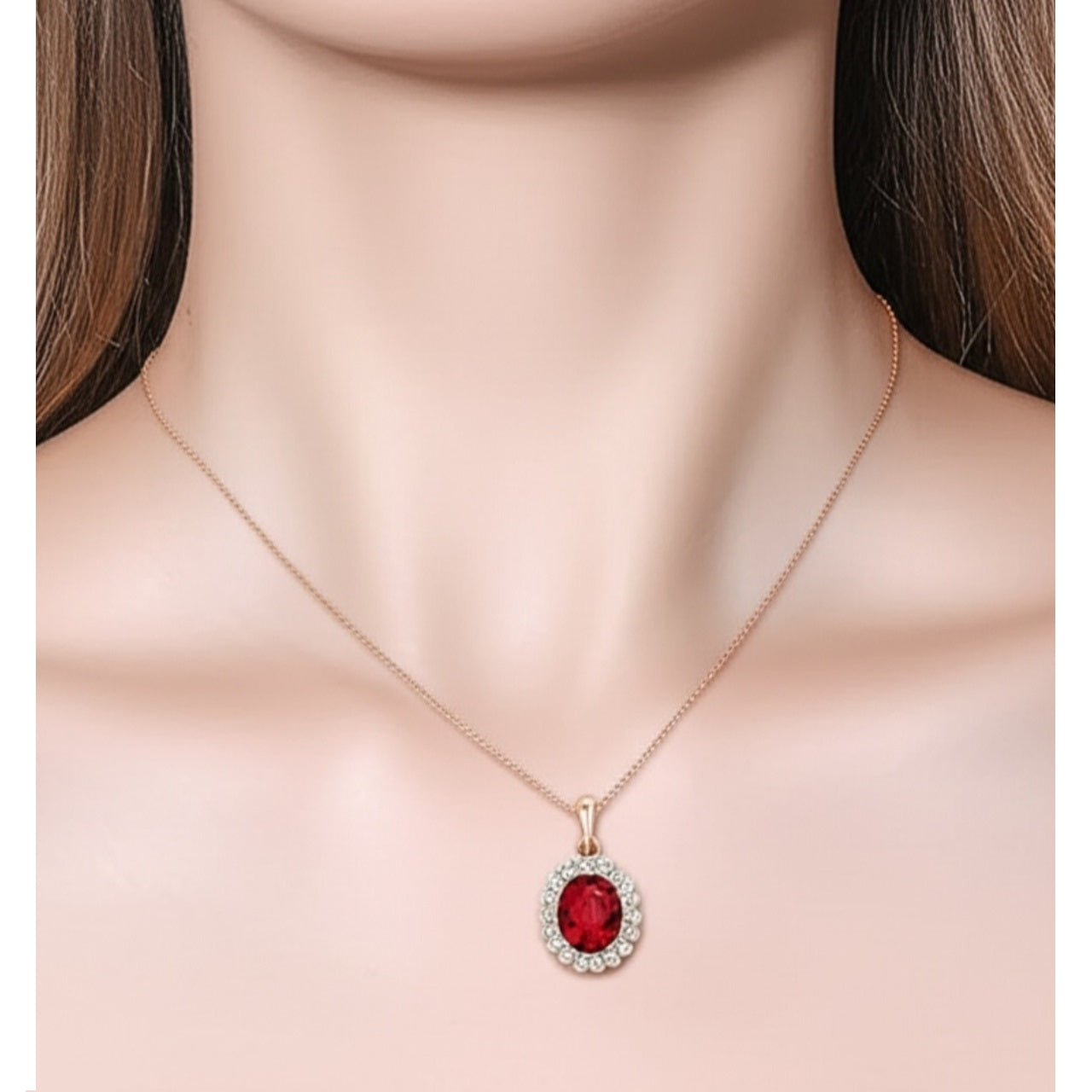 Collar para Mujer de Cristal Austríaco rojo