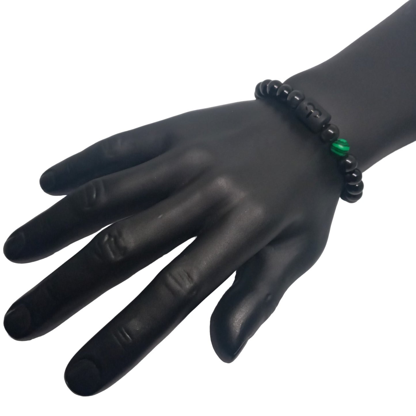 Pulsera Hombre Zodiaco Aries Cuarzo Ágata y Malaquita