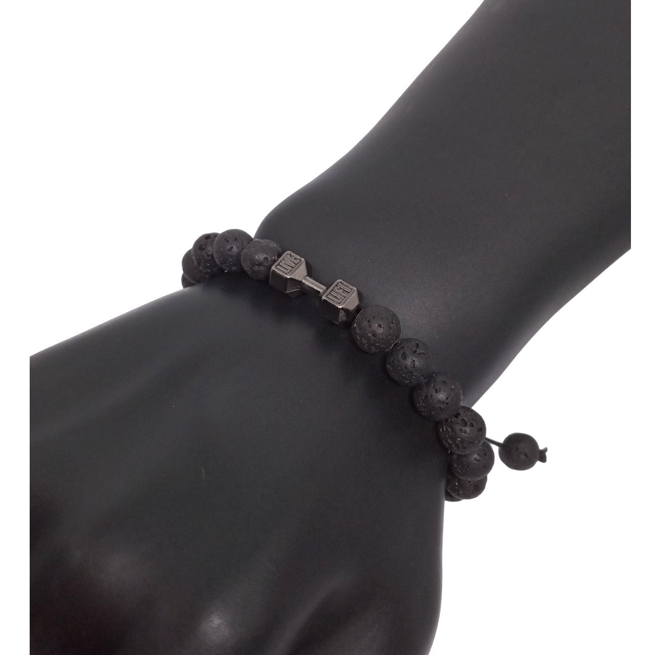 Pulsera Energética Hombre Mancuerna Gym Piedras Naturales