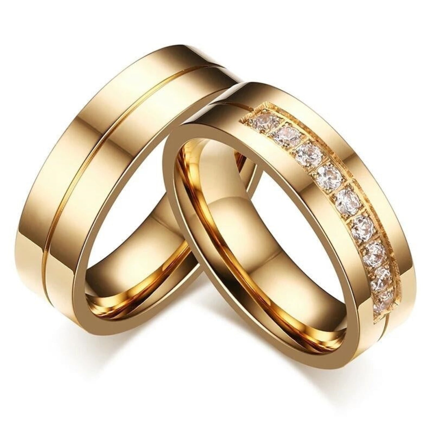 Juego de Aros Matrimonio Parejas Enchapados en 0ro