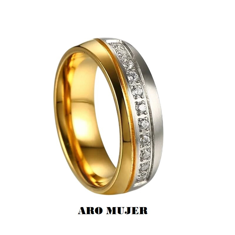 Juego de Aros para Matrimonio Parejas Enchapados en 0ro