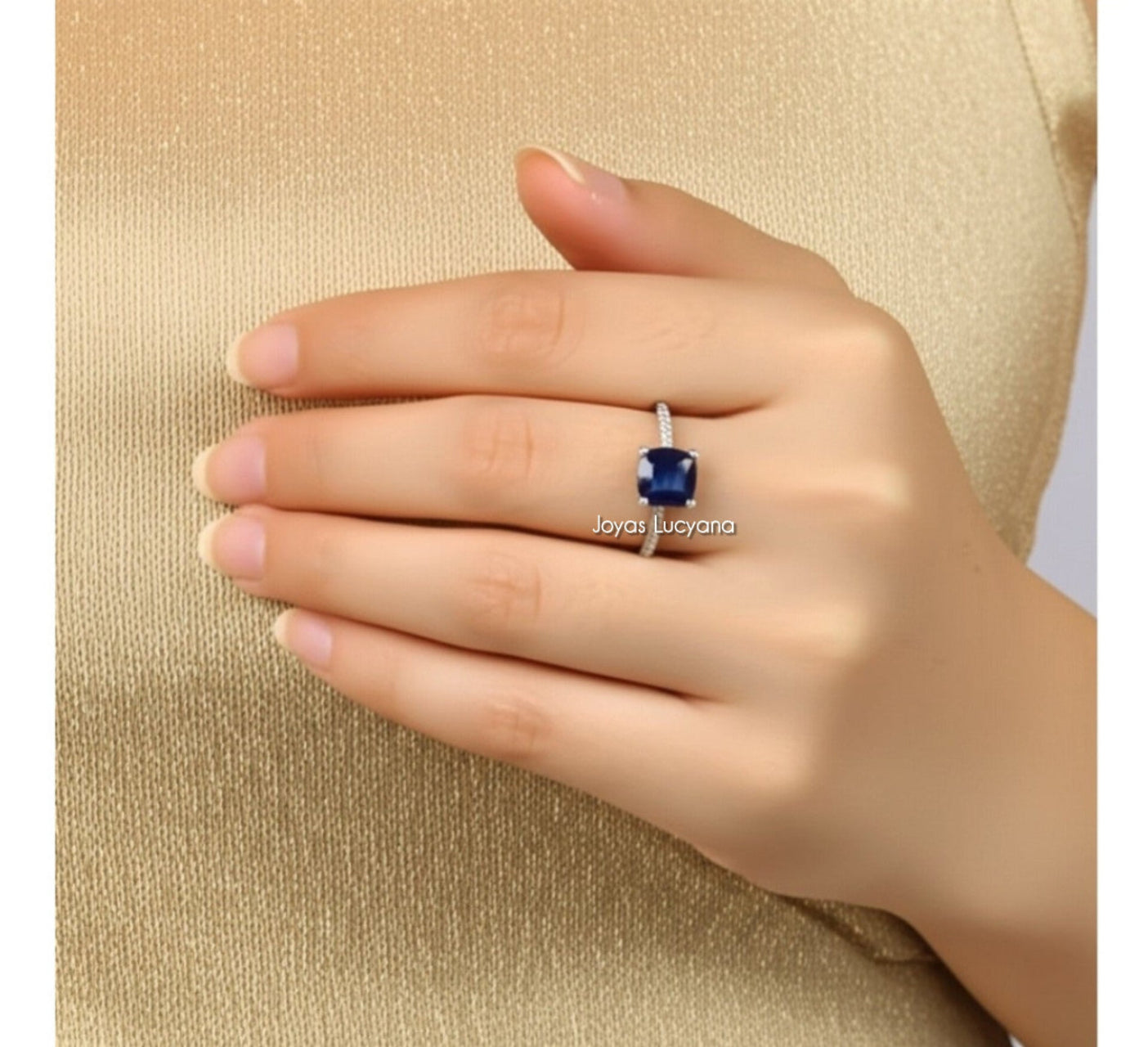 Anillo de Compromiso Zirconio Azul en Plata de Joyas Lucyana