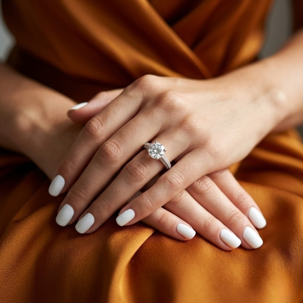 Anillo de Compromiso Plateado Resplandeciente Amor de Joyas Lucyana