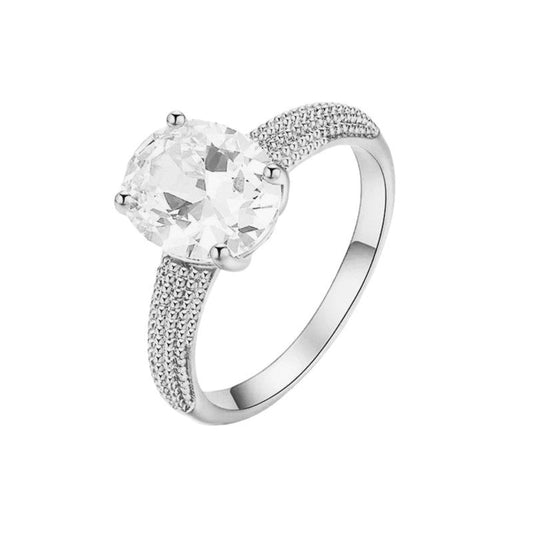 Anillo de Compromiso Bañado en Oro Blanco de Joyas Lucyana