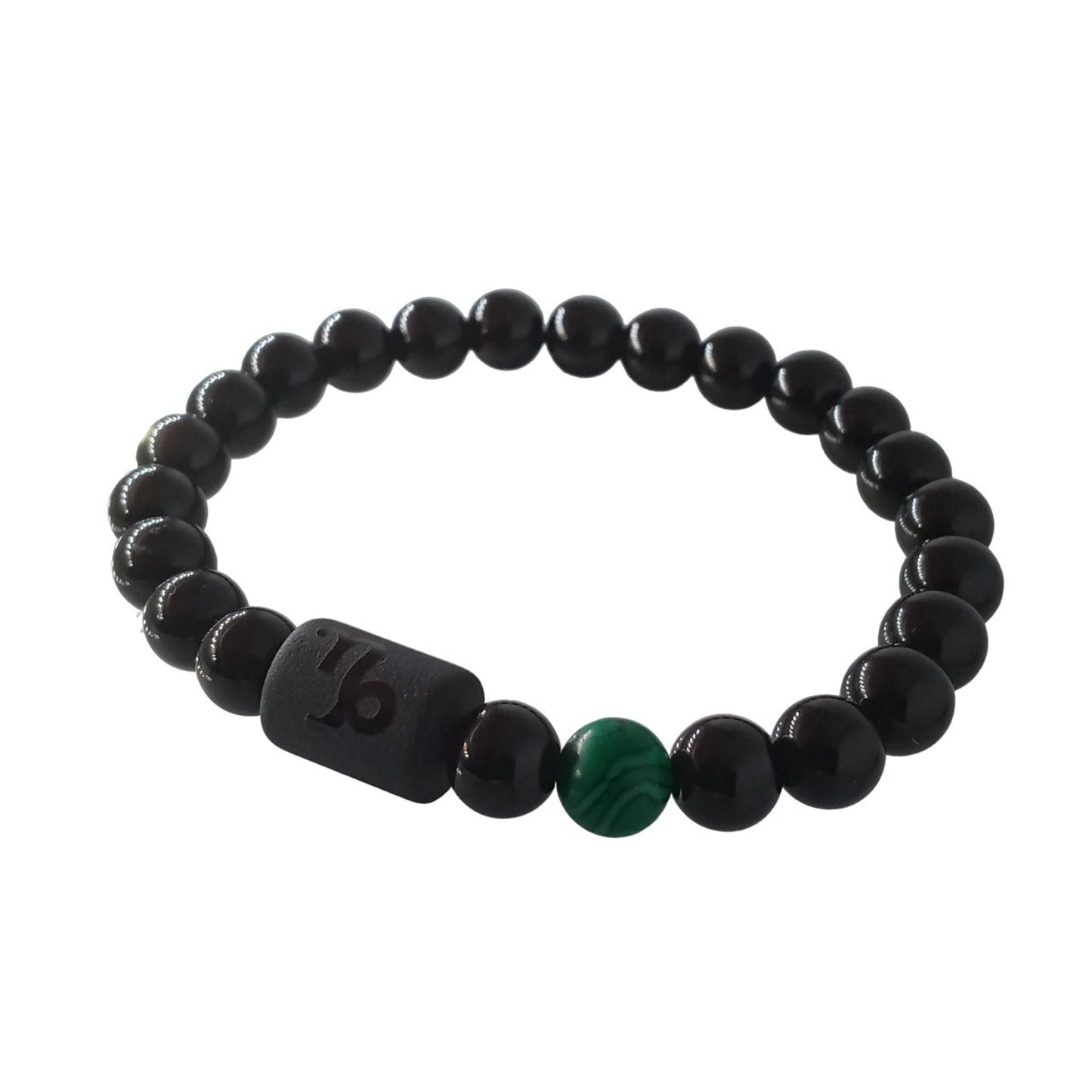Pulsera Hombre Zodiaco Capricornio Cuarzo Ágata y Malaquita