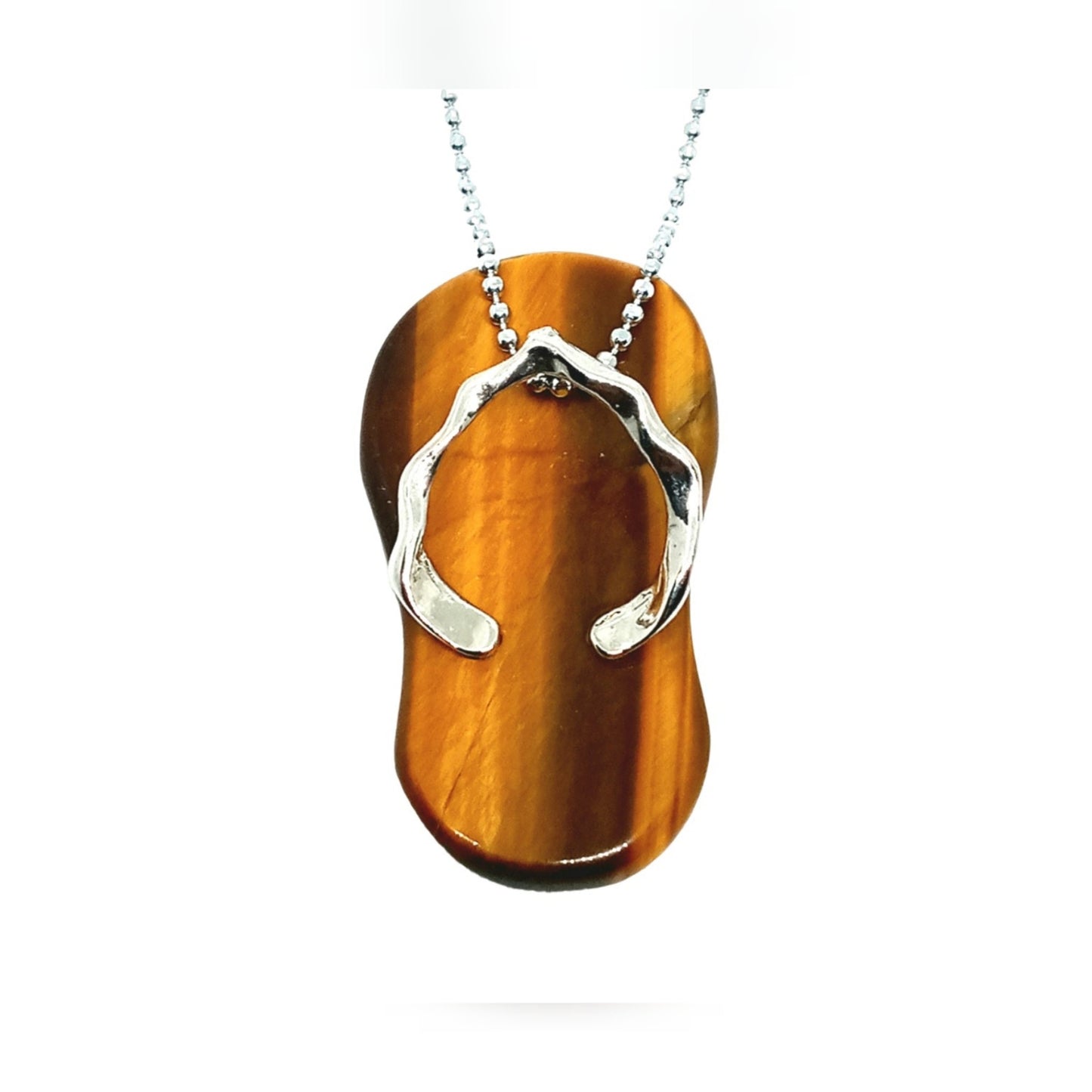 Collar con dije de Sandalia con Ojo de Tigre de Joyas Lucyana