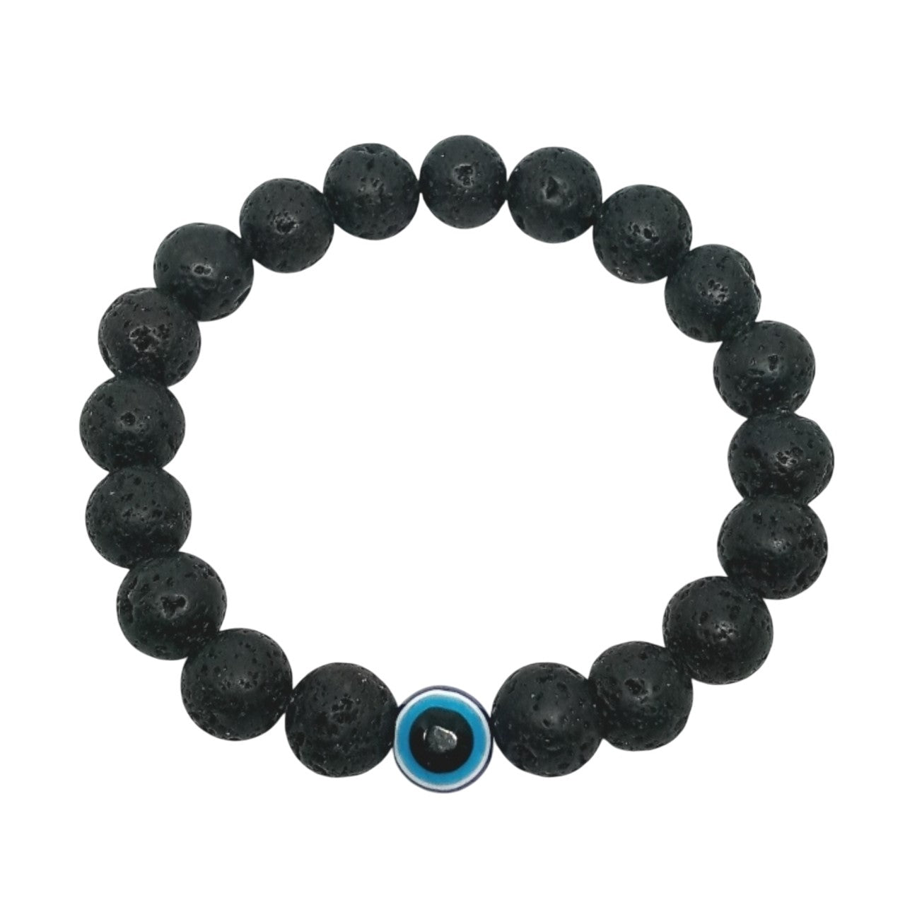 Pulsera Protección Ojo Turco Piedra Volcánica Hombre de Joyas Lucyana