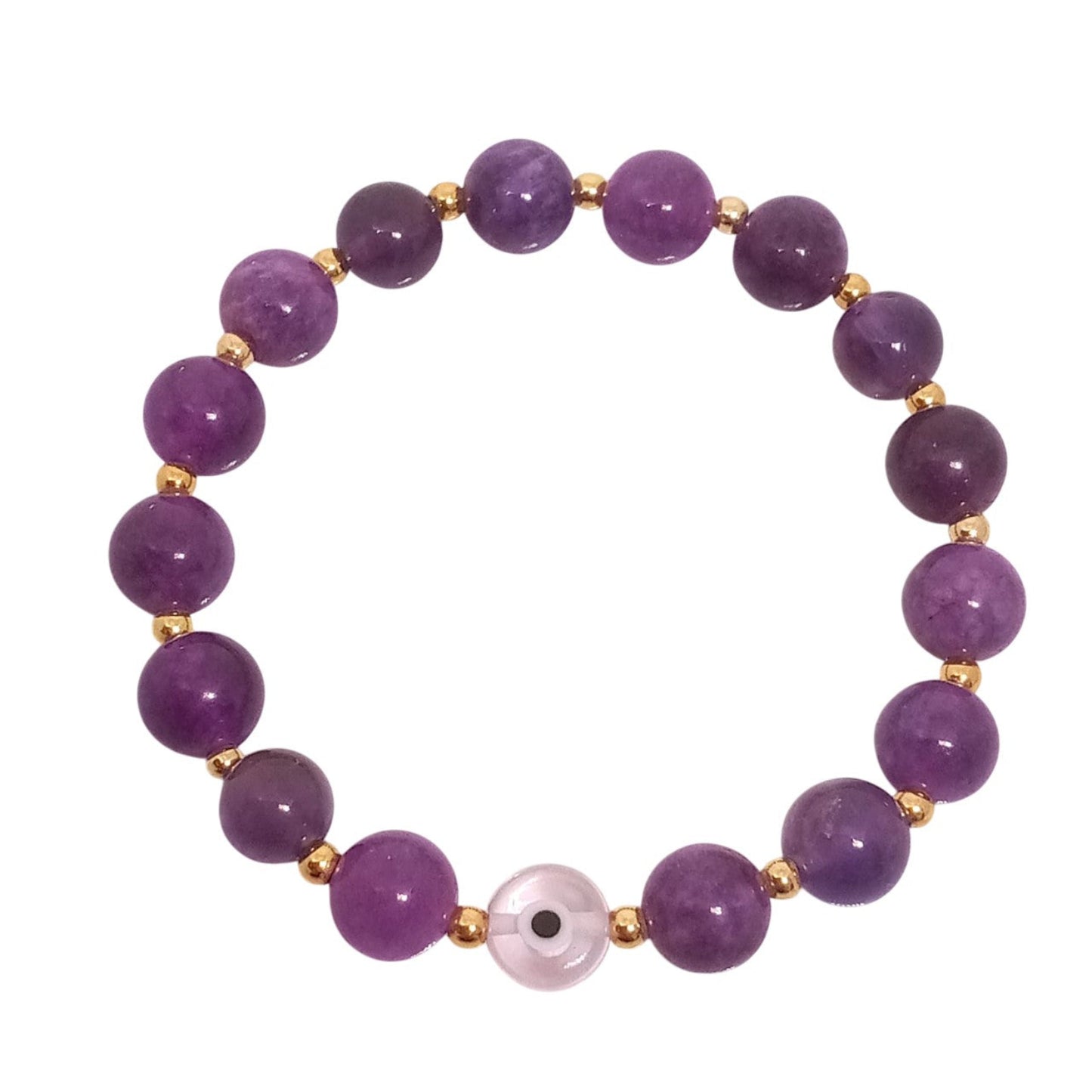 Pulsera Curativa Ojo Turco y Cuarzo Amatista de Joyas Lucyana