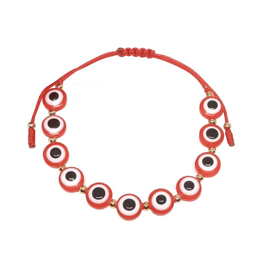 Pulsera Hilo Mujer con Ojo Turco rojo