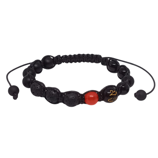 Pulsera de la Suerte Hombre Om Mani Padme Hum y Piedras Naturales