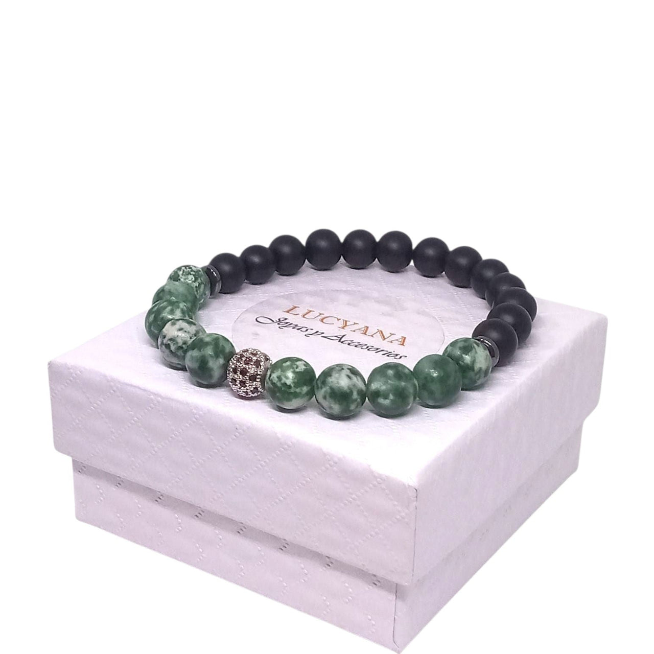 Pulsera Hombre Ónix y Green Spot de Joyas Lucyana