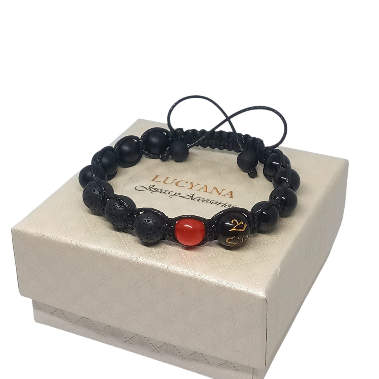 Pulsera Ónix y Mantra Om Mani Padme Hum de Joyas Lucyana