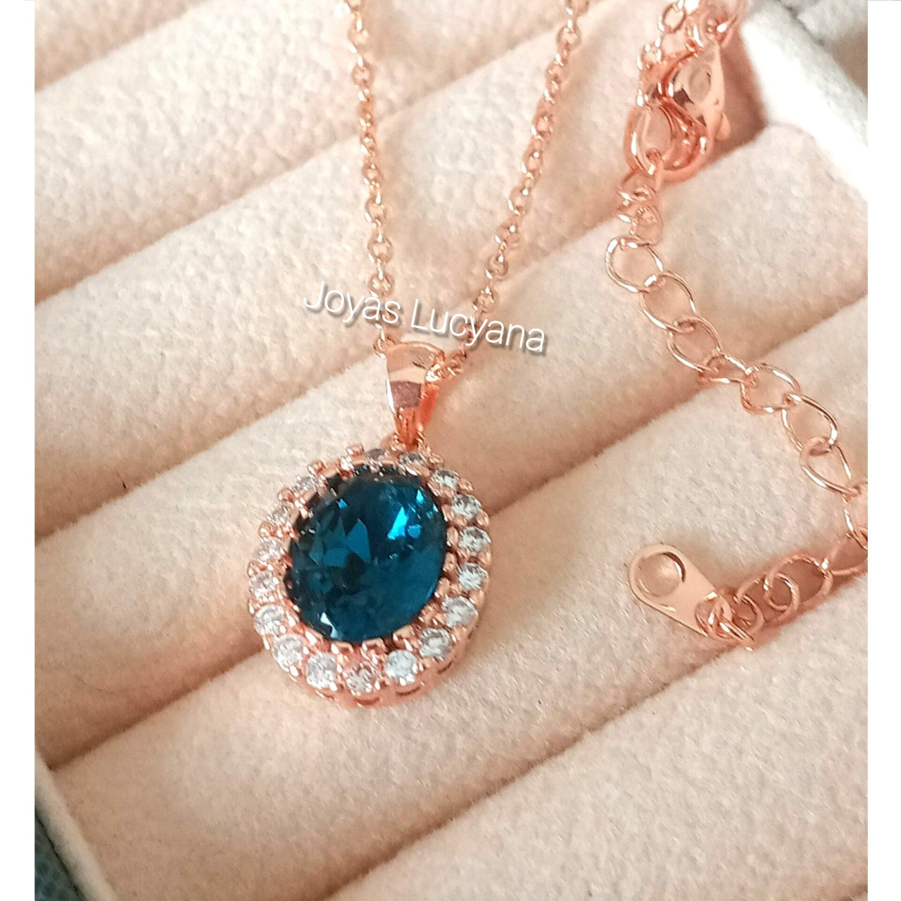 Collar para Mujer con Cristal Austríaco azul