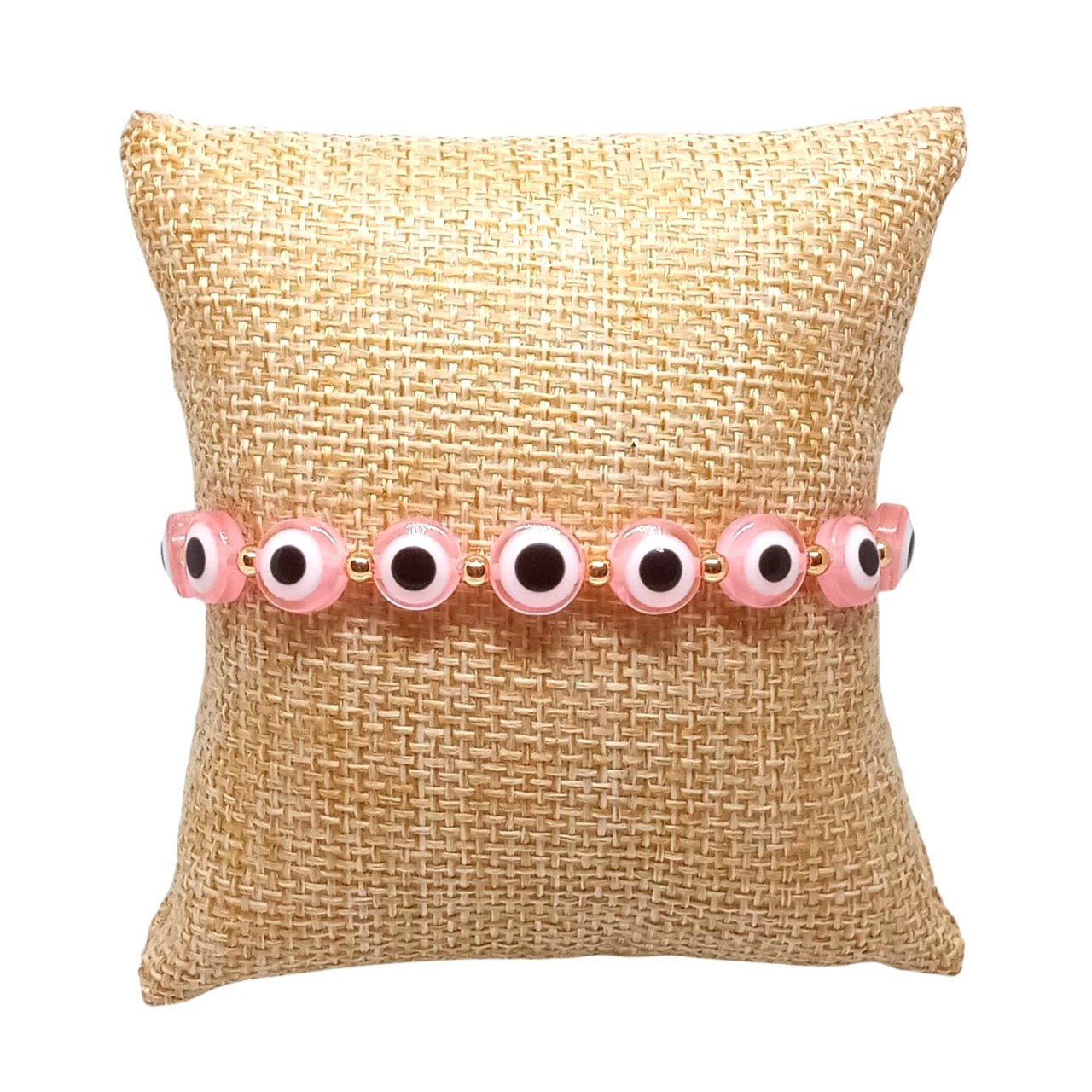 Pulsera de hilo para Mujer con Ojo Turco rosado