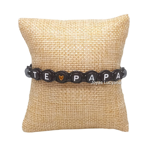 Pulsera Hombre Frase Te Amo Papá de Joyas Lucyana
