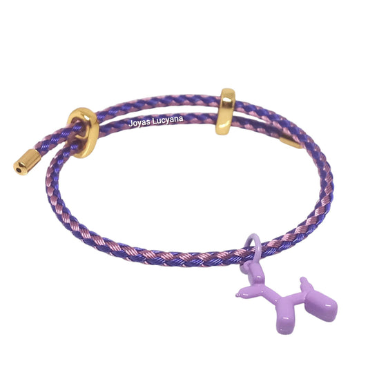 Pulsera Trenzada para Mujer con dije de Perrito