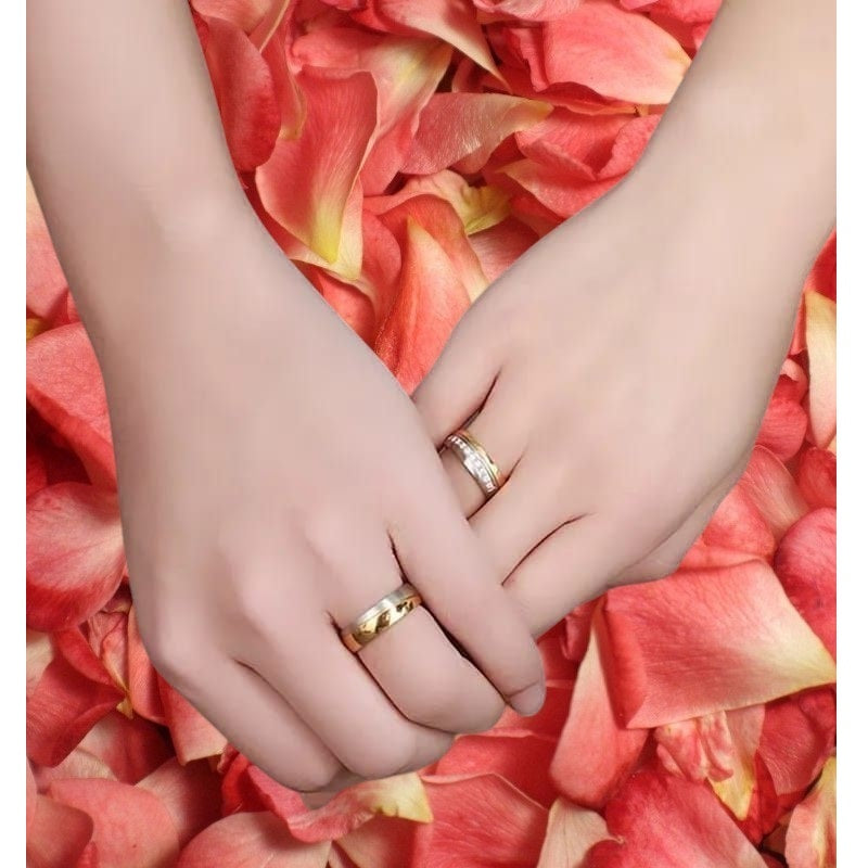 Juego de Aros para Matrimonio Parejas Enchapados en 0ro