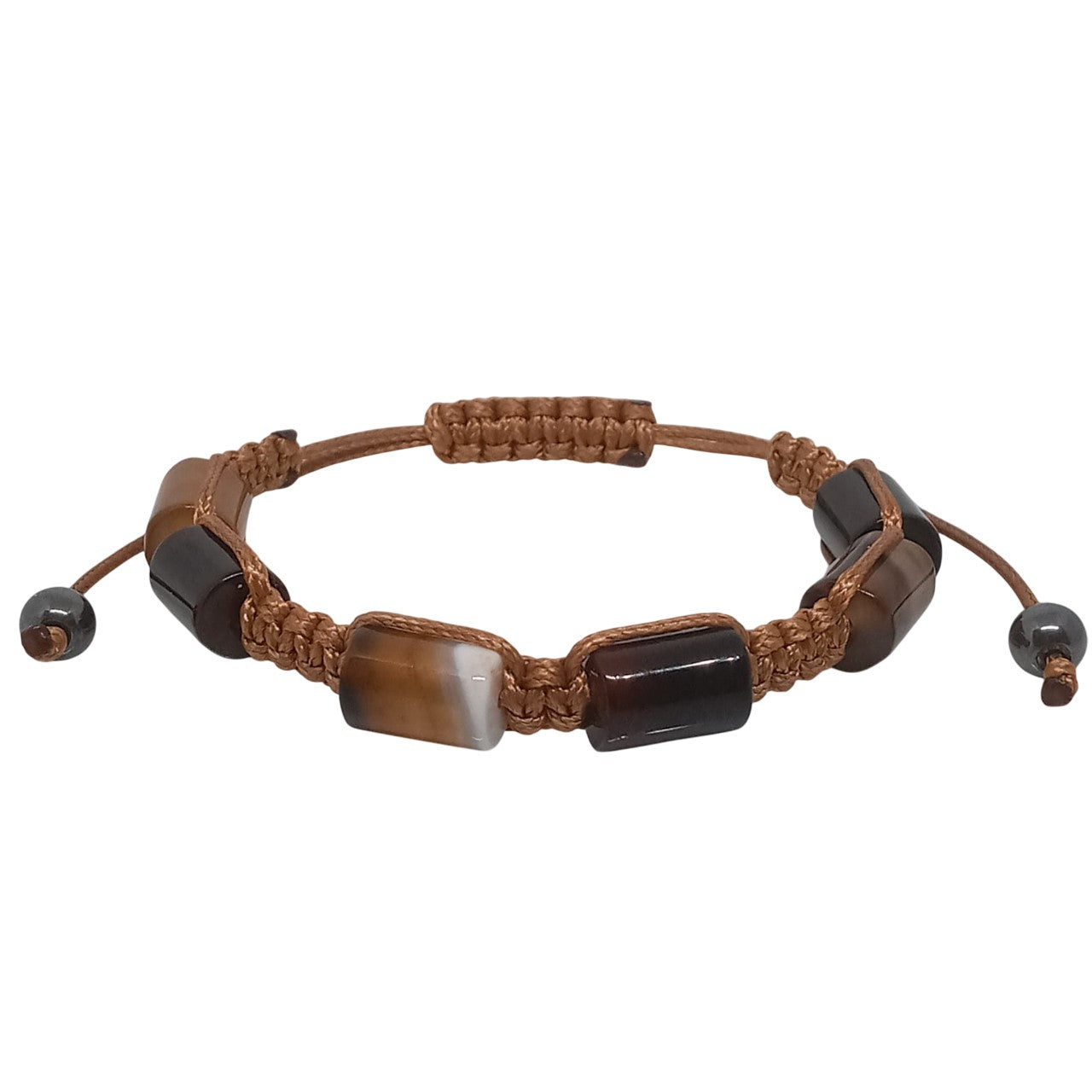 Pulsera para Hombre con Cuarzo Ágata café