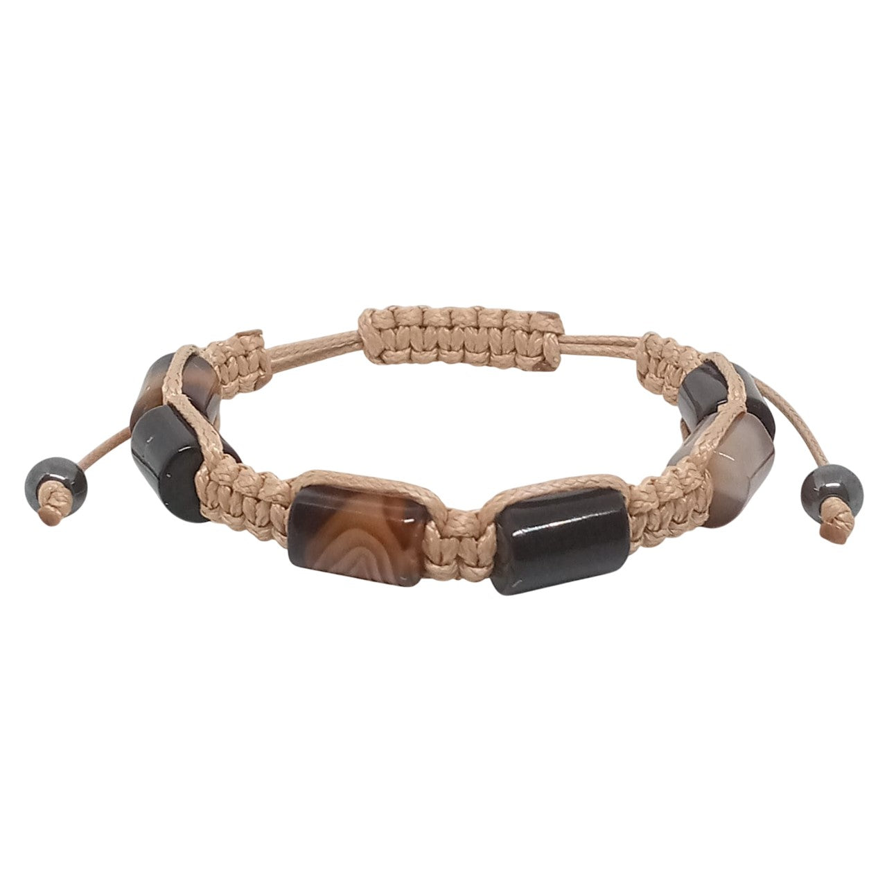 Pulsera para Hombre con Cuarzo Ágata café
