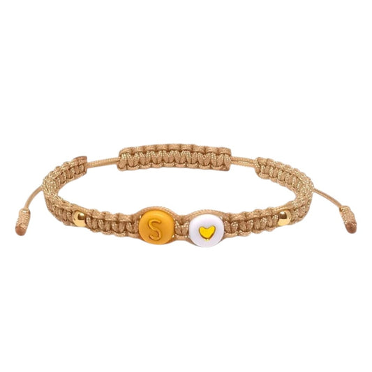 Pulsera Mujer Hilo con Letra Inicial S y Corazón de Joyas Lucyana