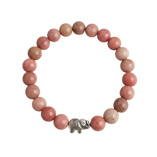 Pulsera para Mujer Elefante y Cuarzo Rodonita