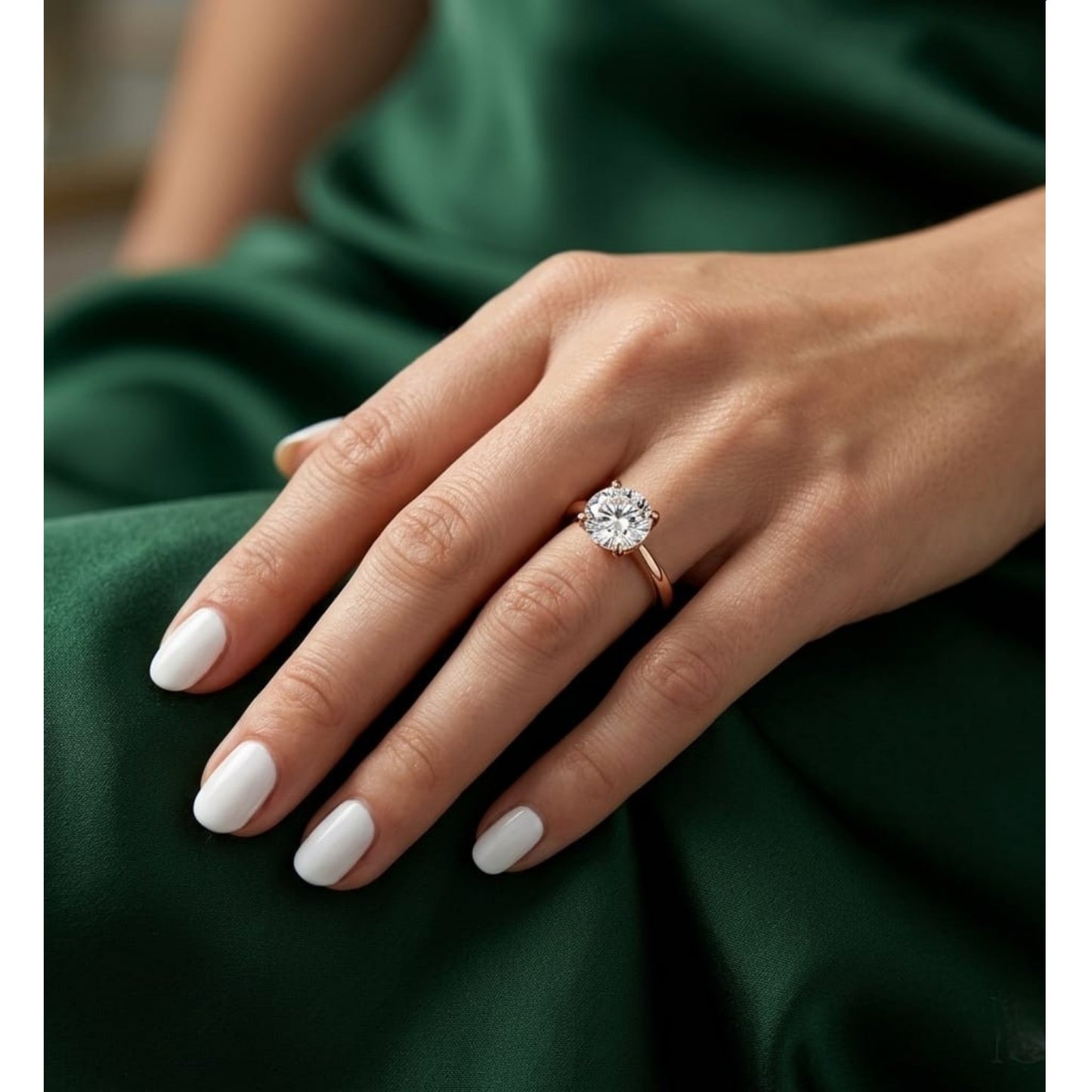 Anillo de Compromiso Solitario Resplandeciente Dorado de Joyas Lucyana