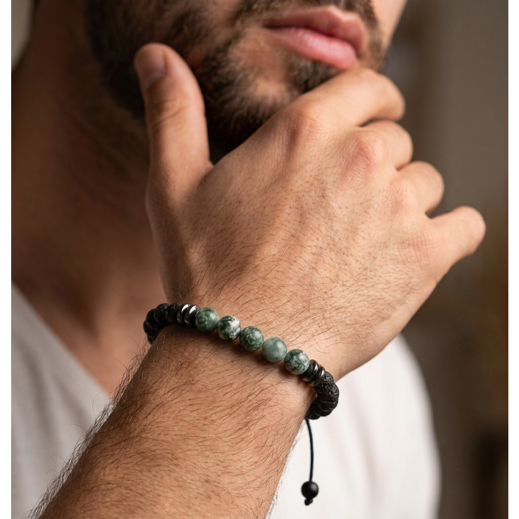 Pulsera para Hombre, Espíritu Salvaje, Piedras Naturales