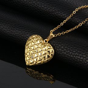 Collar Portafoto de Corazón para Mujer Bañado en Oro Amarillo