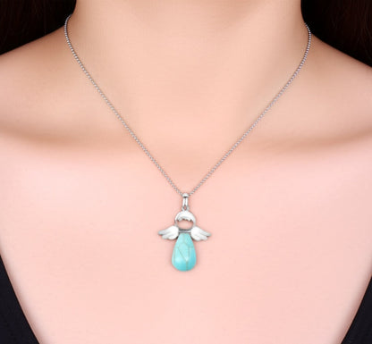 Collar para Mujer de Ángel con Cuarzo Turquesa