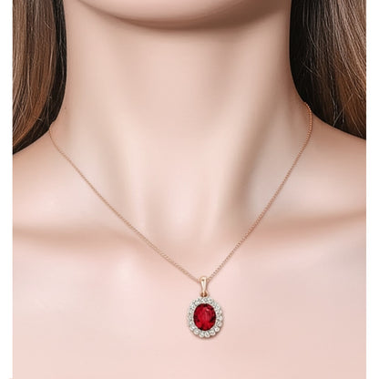 Collar para Mujer de Cristal Austríaco rojo