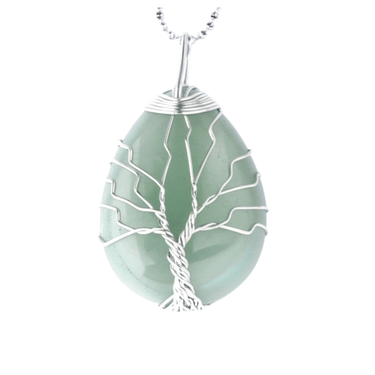 Collar Árbol de la Vida con Cuarzo Aventurina, "Piedra de la Oportunidad", de Joyas Lucyana