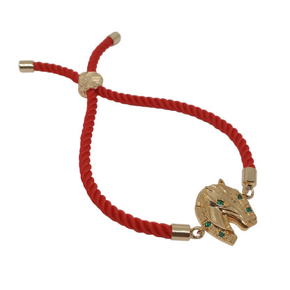 Pulsera para Mujer de Hilo Rojo con dije de Caballo