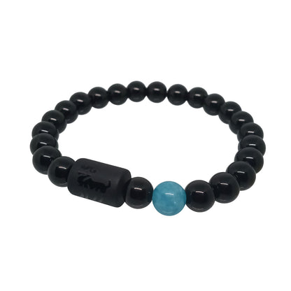 Pulsera para hombre de signo zodiacal Aries con Cuarzo Ágata y Calcedonia