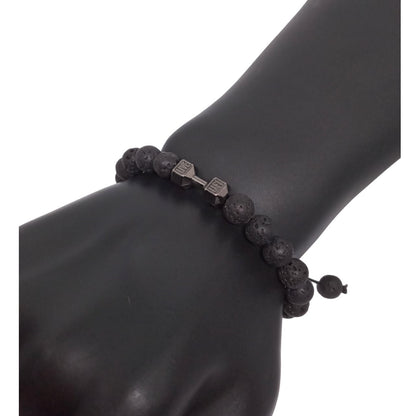 Pulsera Energética Hombre Mancuerna Gym Piedras Naturales