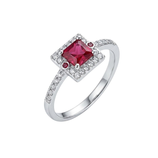 Anillo de Compromiso Mujer Pasión Circonio Rojo de Joyas Lucyana