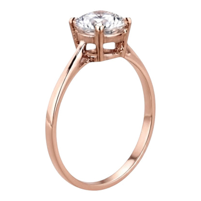 Anillo de Compromiso Solitario Resplandeciente Dorado de Joyas Lucyana