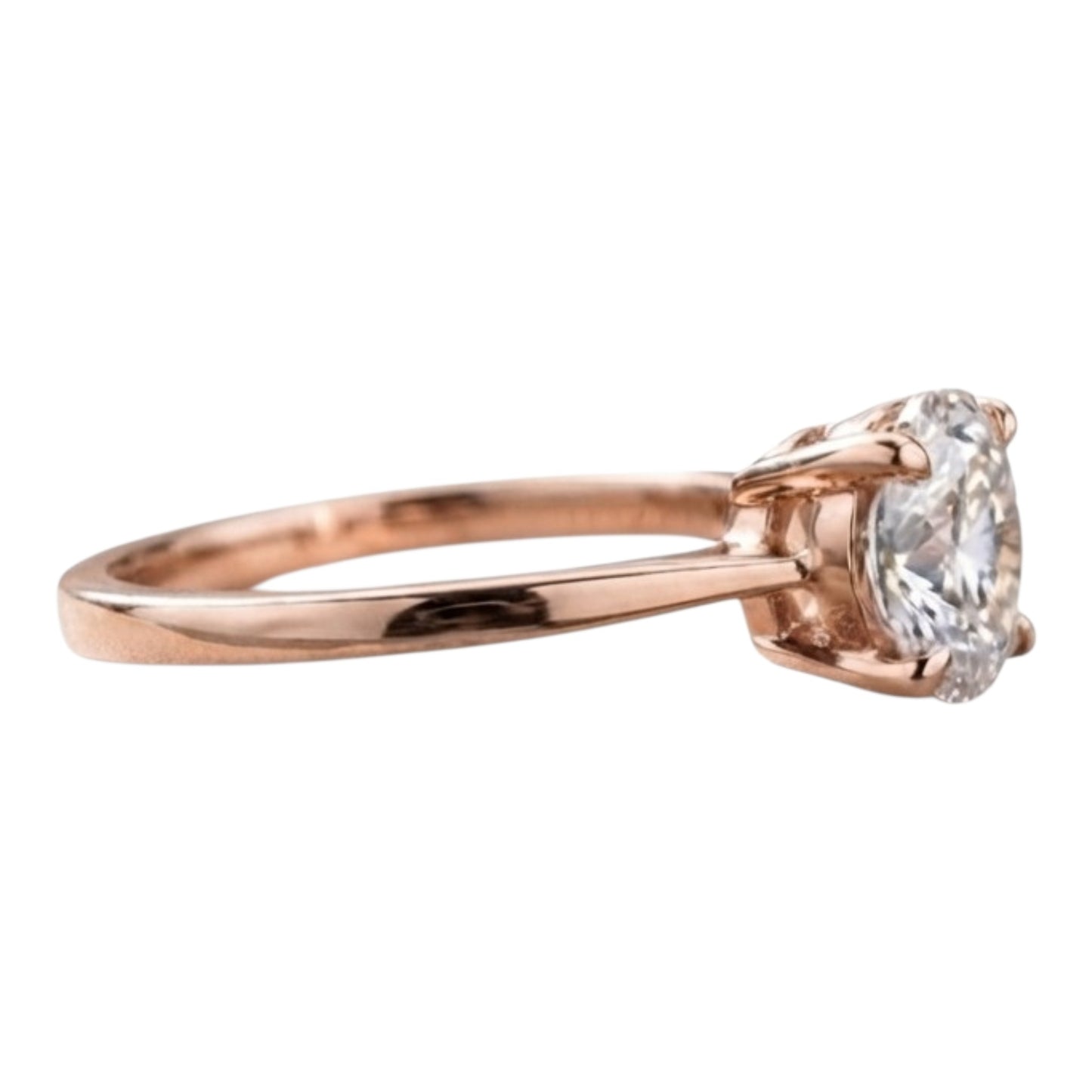 Anillo de Compromiso Solitario Resplandeciente Dorado de Joyas Lucyana