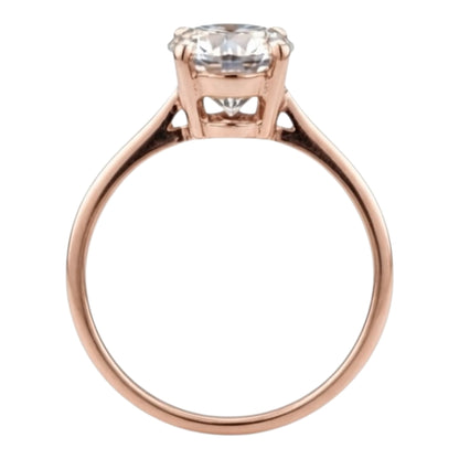 Anillo de Compromiso Solitario Resplandeciente Dorado de Joyas Lucyana
