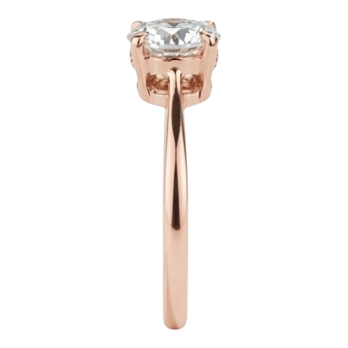 Anillo de Compromiso Solitario Resplandeciente Dorado de Joyas Lucyana