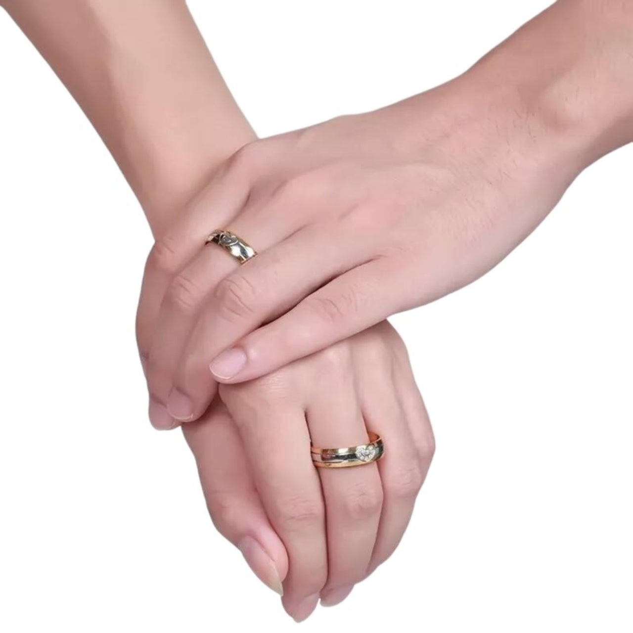Juego de Aros Matrimonio Corazón Mano