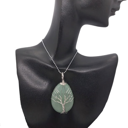 Collar para Mujer de Árbol de la Vida y Cuarzo Aventurina