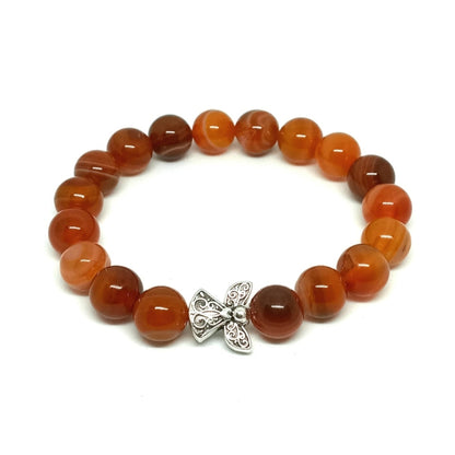 Pulsera para Mujer de ángel con Ágata naranja