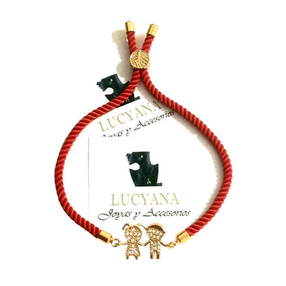 Pulsera para Mujer de Hilo Rojo con dije de Niños