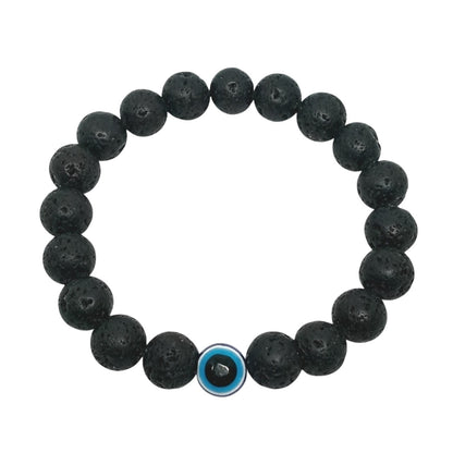 Pulsera Protección Ojo Turco Piedra Volcánica Hombre de Joyas Lucyana
