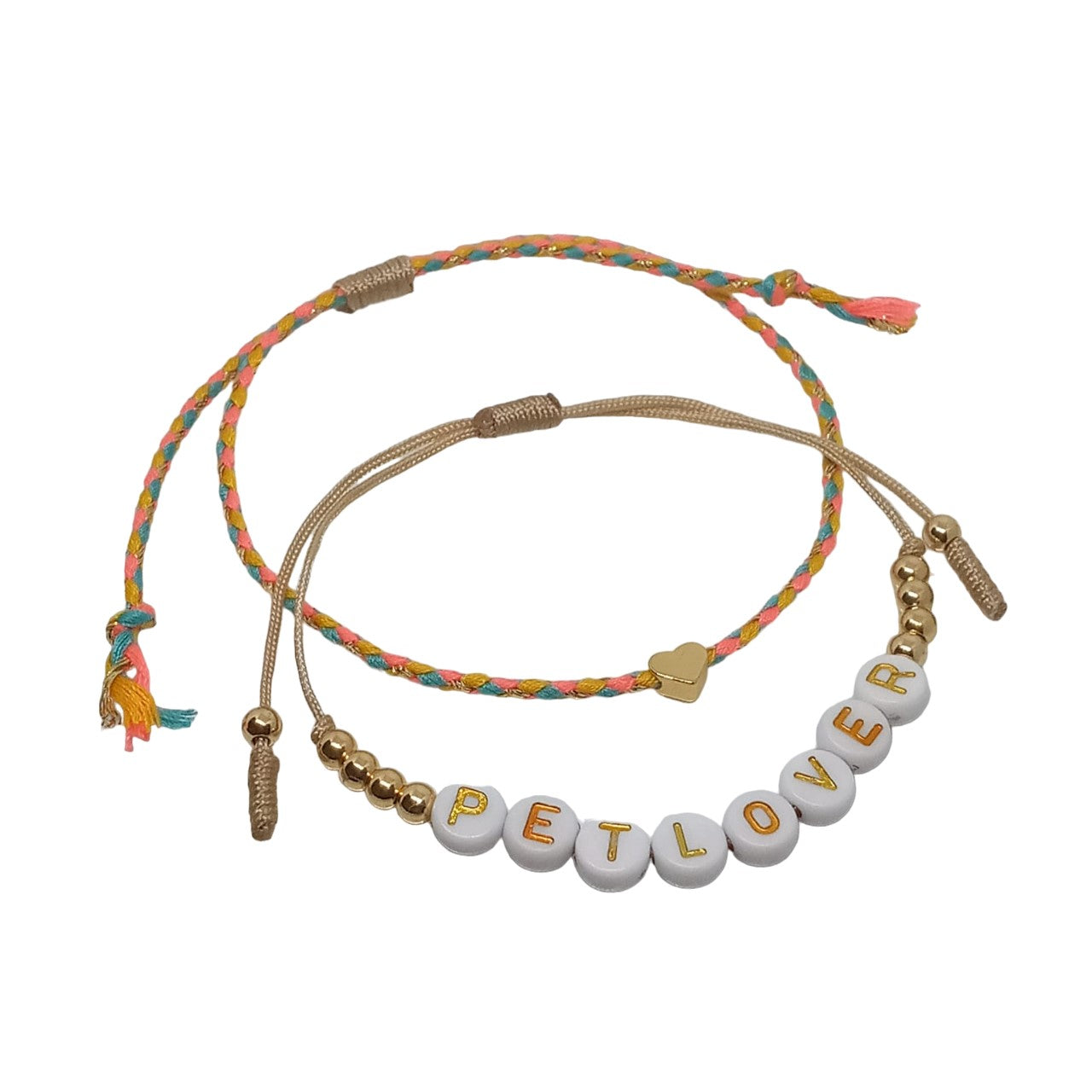 Set de Pulsera de hilo para Mujer Petlover y Corazón