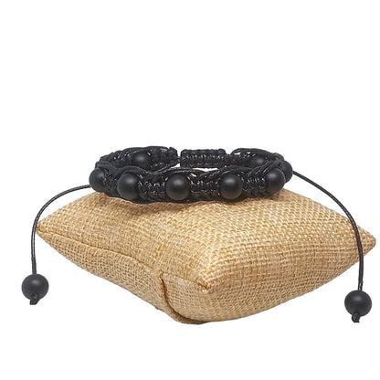 Pulsera para Hombre, Mujer, con Cuarzo Ónix y Cuero