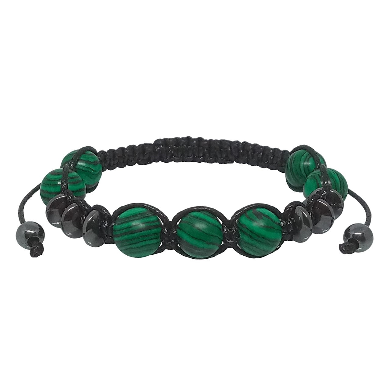 Pulsera para Hombre con Cuarzo Malaquita y Hematita