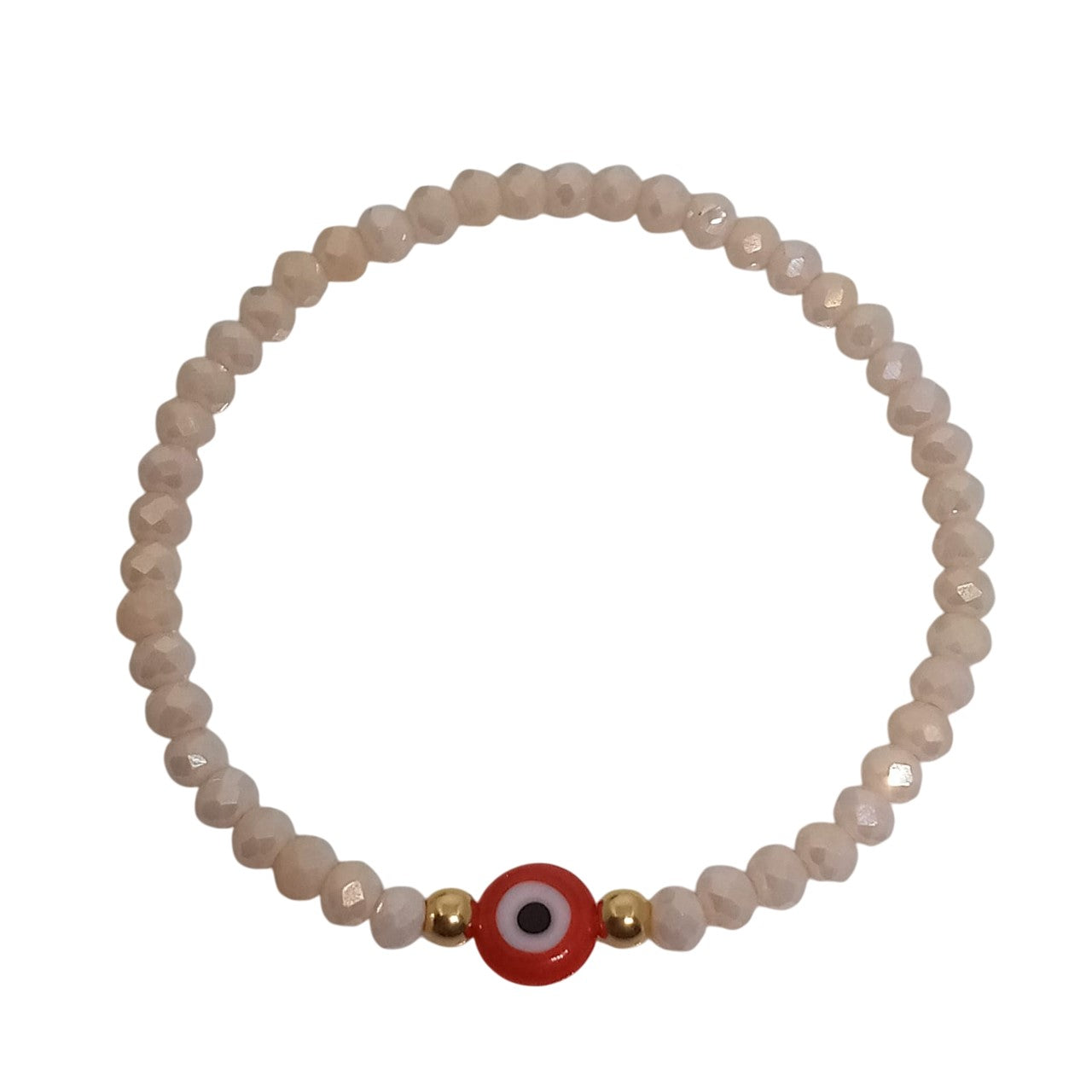 Pulsera para Mujer con Ojo Turco rojo y Cristal de Murano