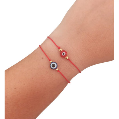 Set de Pulseras de hilo rojo con Ojo Turco