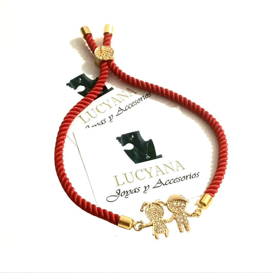 Pulsera para Mujer de Hilo Rojo con dije de Niños